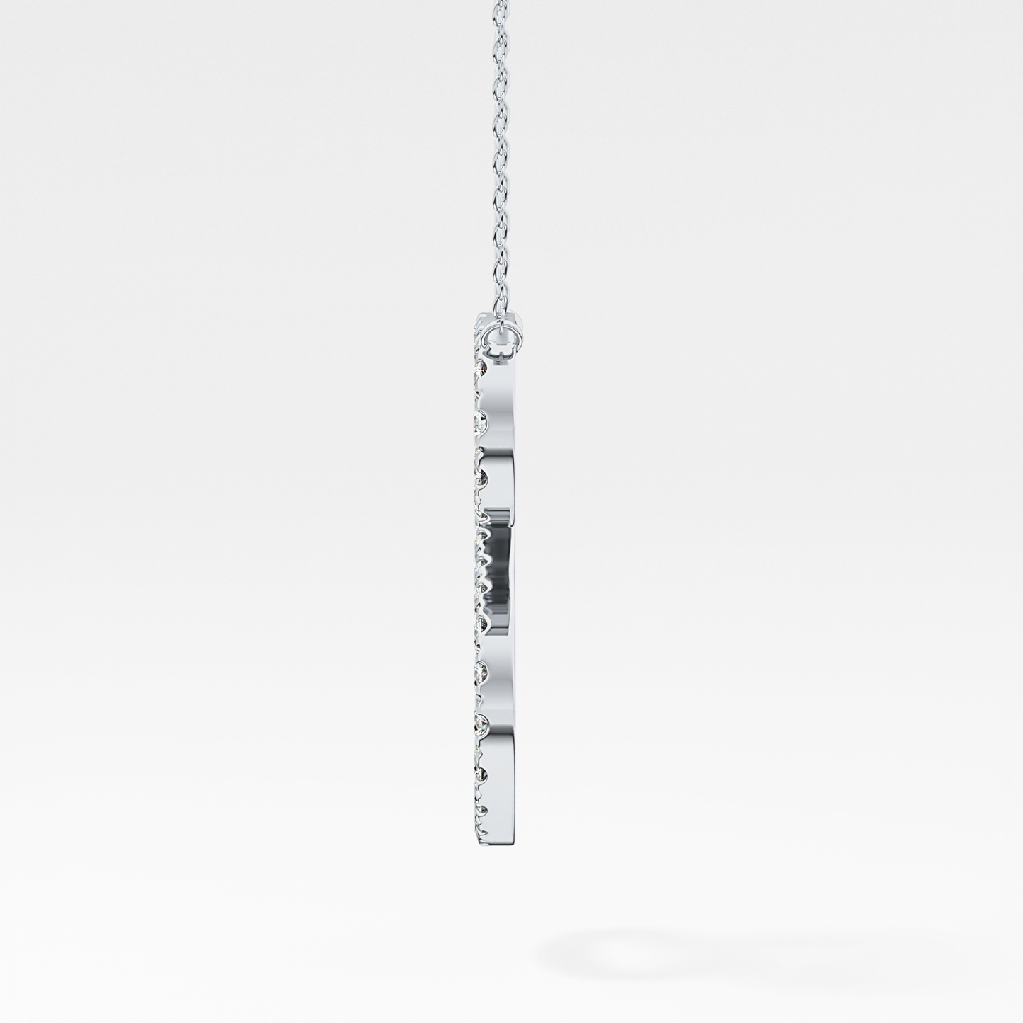0.585 TCW Round Lab Grown Diamond S Initial Necklace
