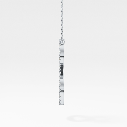 0.585 TCW Round Lab Grown Diamond S Initial Necklace