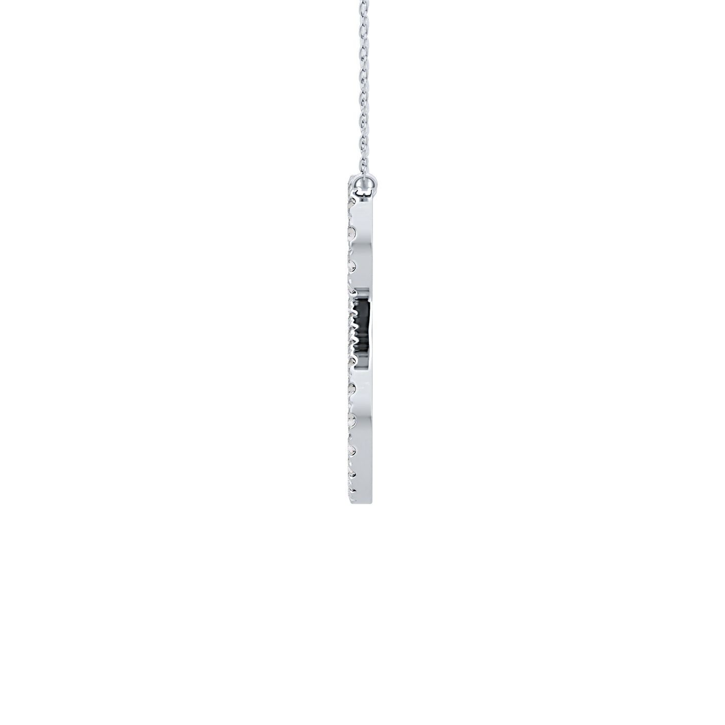 0.585 TCW Round Lab Grown Diamond S Initial Necklace