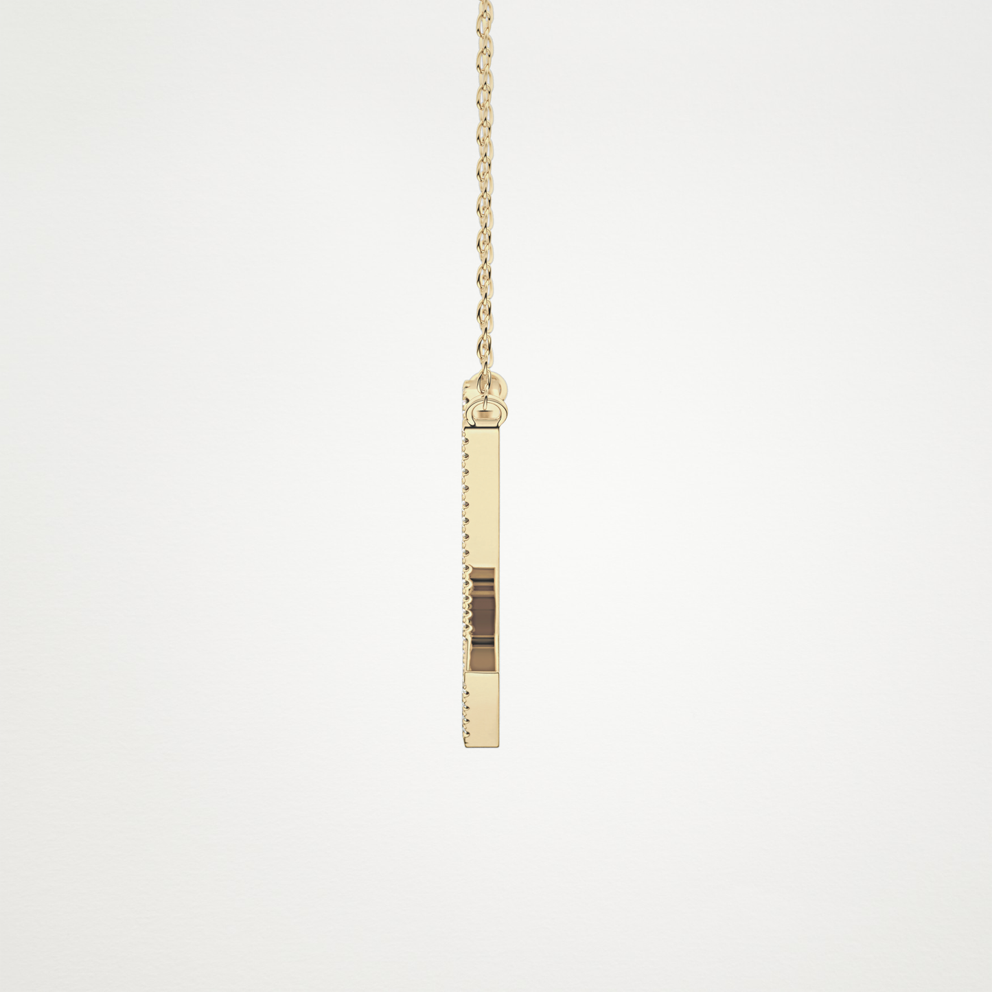 0.157 TCW Round Lab Grown Diamond U Initial Necklace