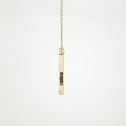 0.157 TCW Round Lab Grown Diamond U Initial Necklace