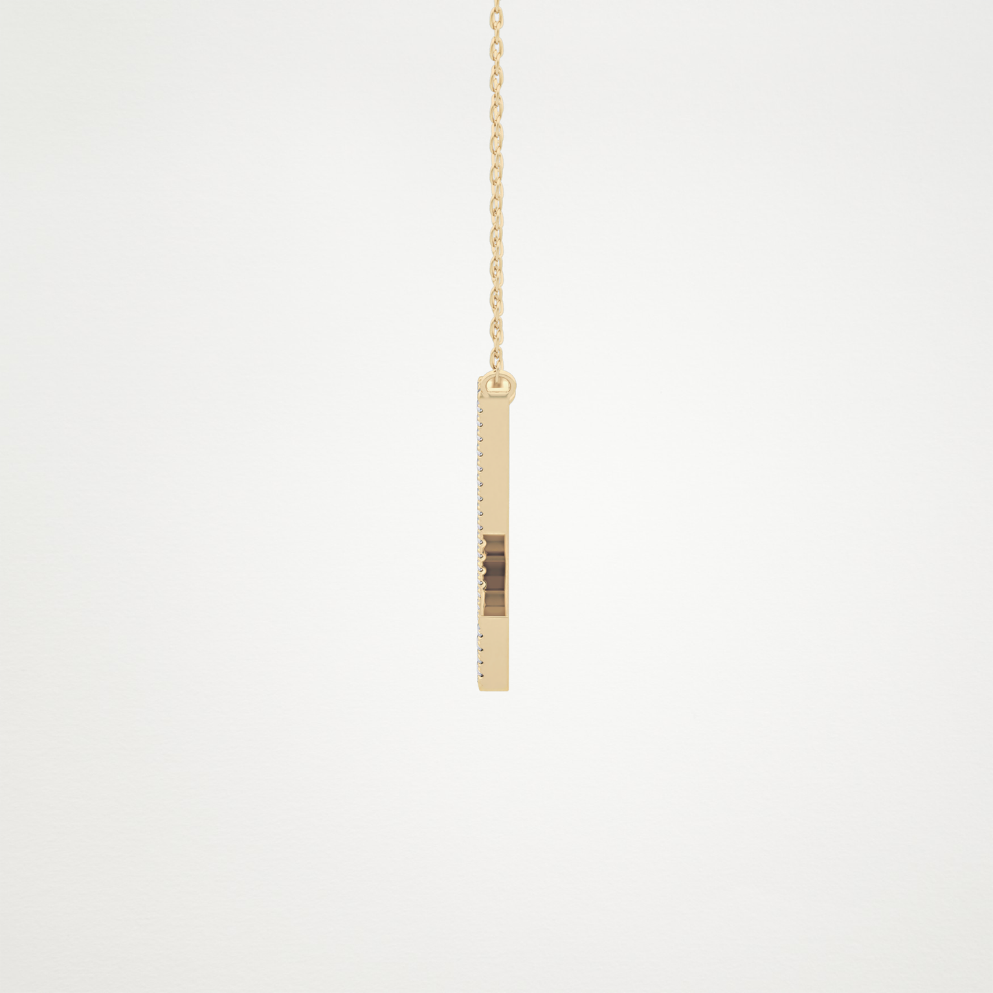 0.157 TCW Round Lab Grown Diamond U Initial Necklace