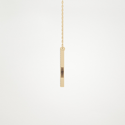 0.157 TCW Round Lab Grown Diamond U Initial Necklace