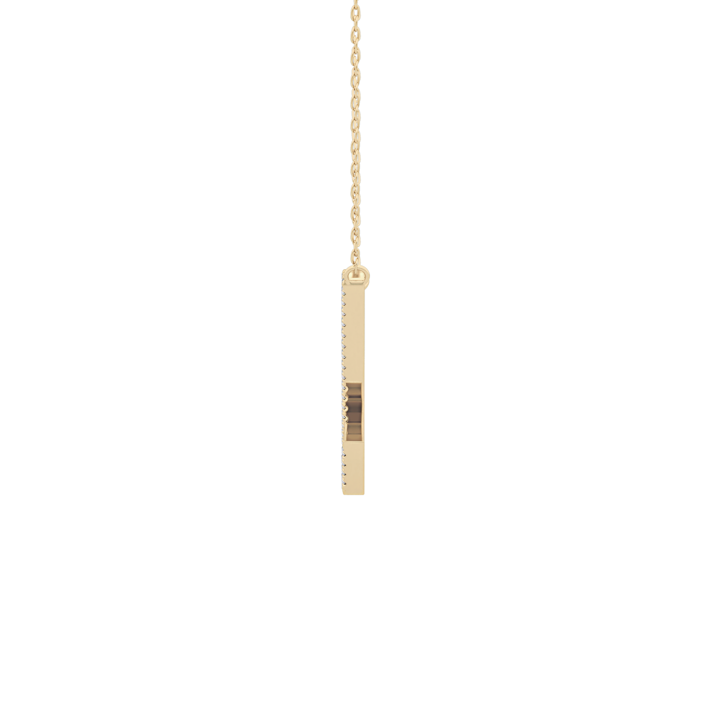 0.157 TCW Round Lab Grown Diamond U Initial Necklace