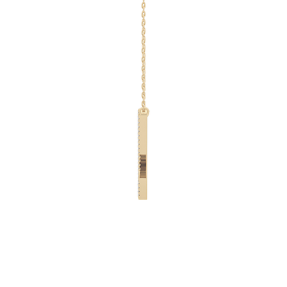 0.157 TCW Round Lab Grown Diamond U Initial Necklace