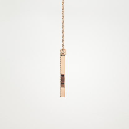 0.157 TCW Round Lab Grown Diamond U Initial Necklace