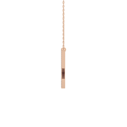 0.157 TCW Round Lab Grown Diamond U Initial Necklace