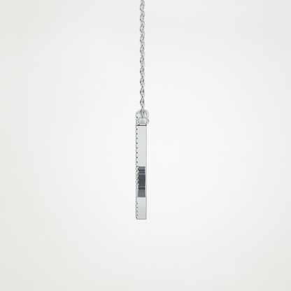 0.157 TCW Round Lab Grown Diamond U Initial Necklace