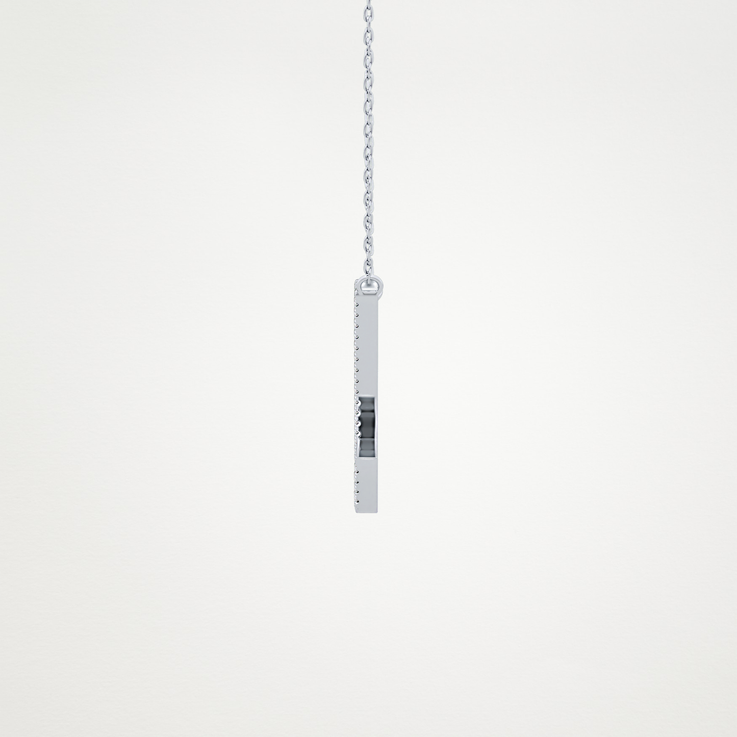 0.157 TCW Round Lab Grown Diamond U Initial Necklace