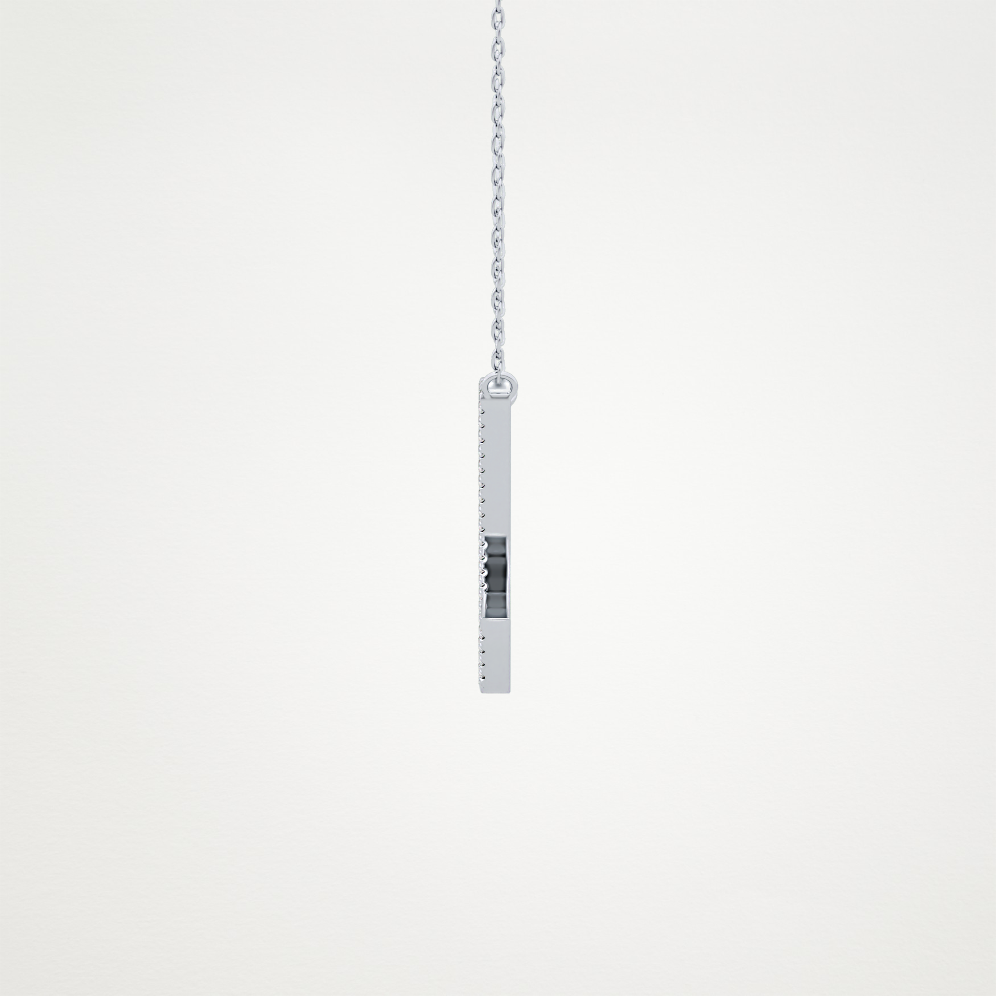 0.157 TCW Round Lab Grown Diamond U Initial Necklace