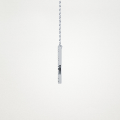 0.157 TCW Round Lab Grown Diamond U Initial Necklace