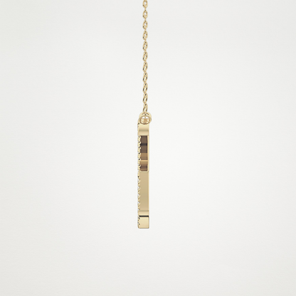 0.133 TCW Round Lab Grown Diamond X Initial Pendant Necklace