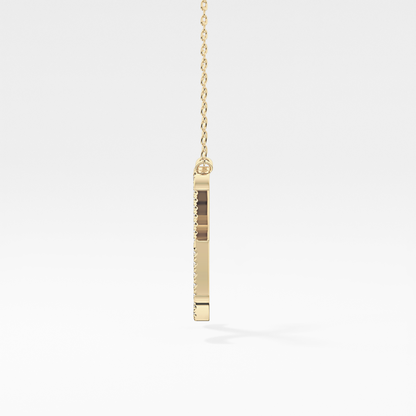 0.133 TCW Round Lab Grown Diamond X Initial Pendant Necklace
