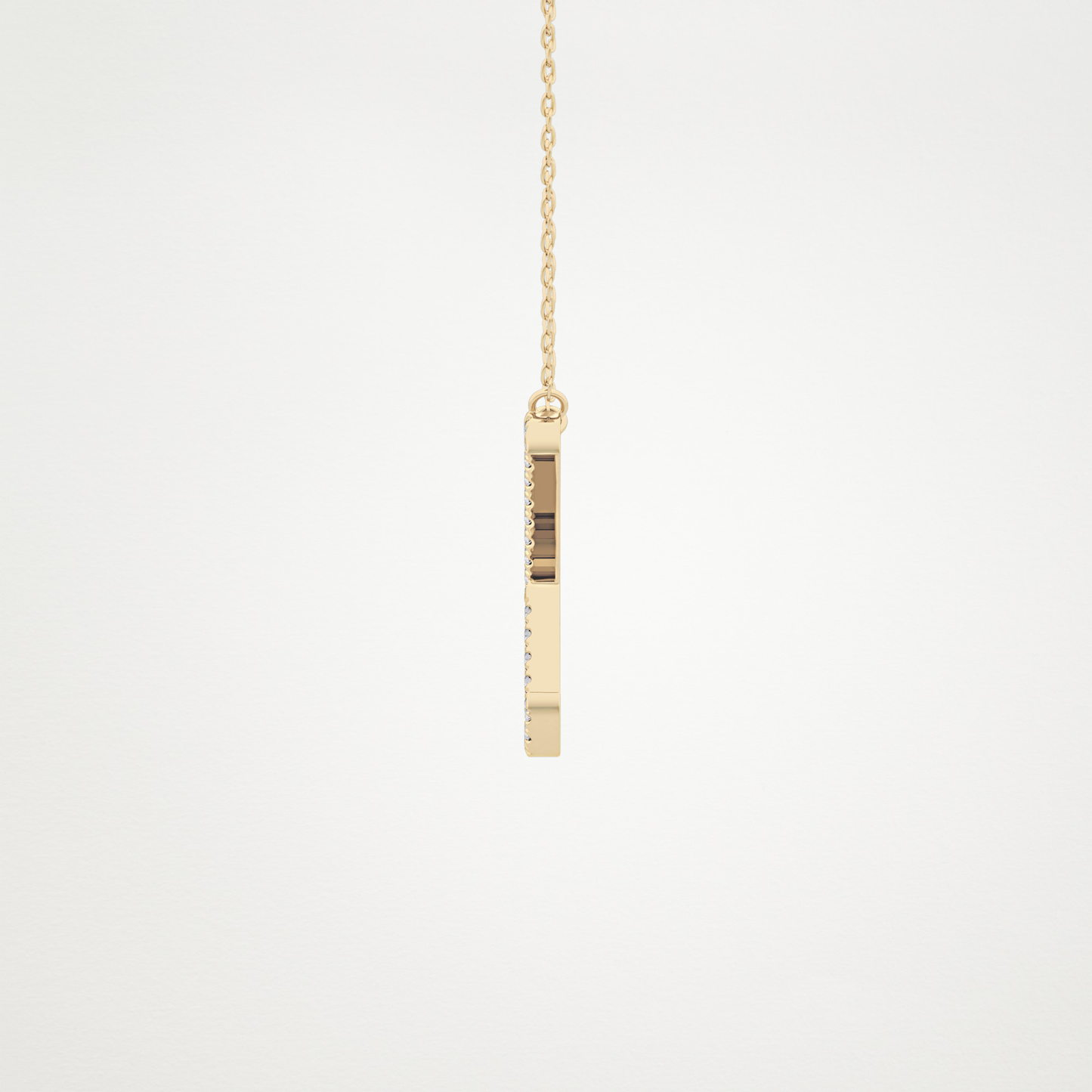 0.133 TCW Round Lab Grown Diamond X Initial Pendant Necklace