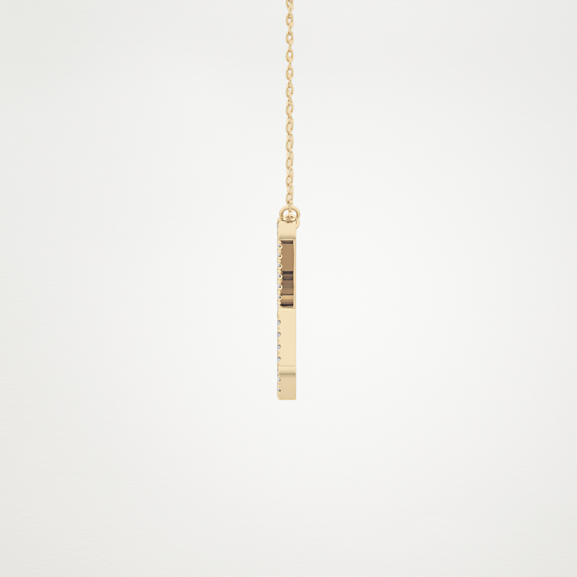 0.133 TCW Round Lab Grown Diamond X Initial Pendant Necklace