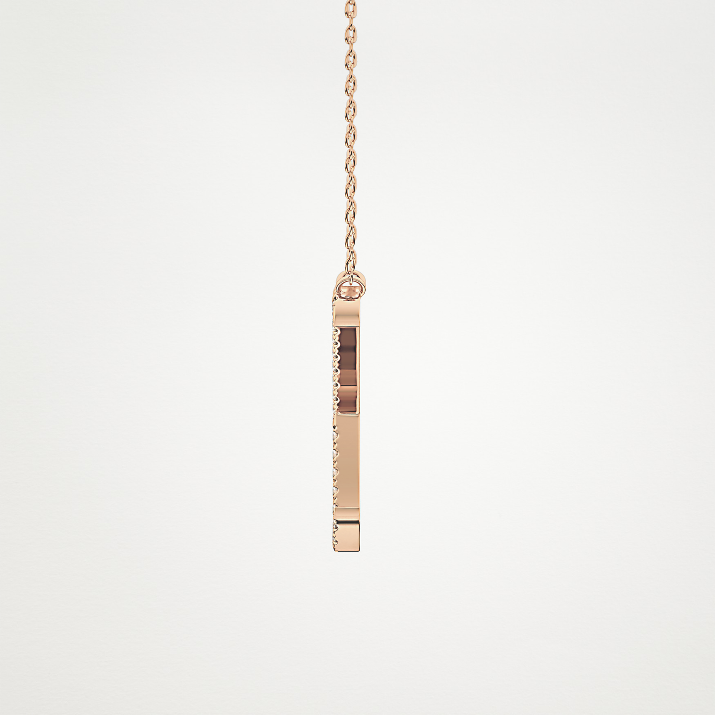0.133 TCW Round Lab Grown Diamond X Initial Pendant Necklace