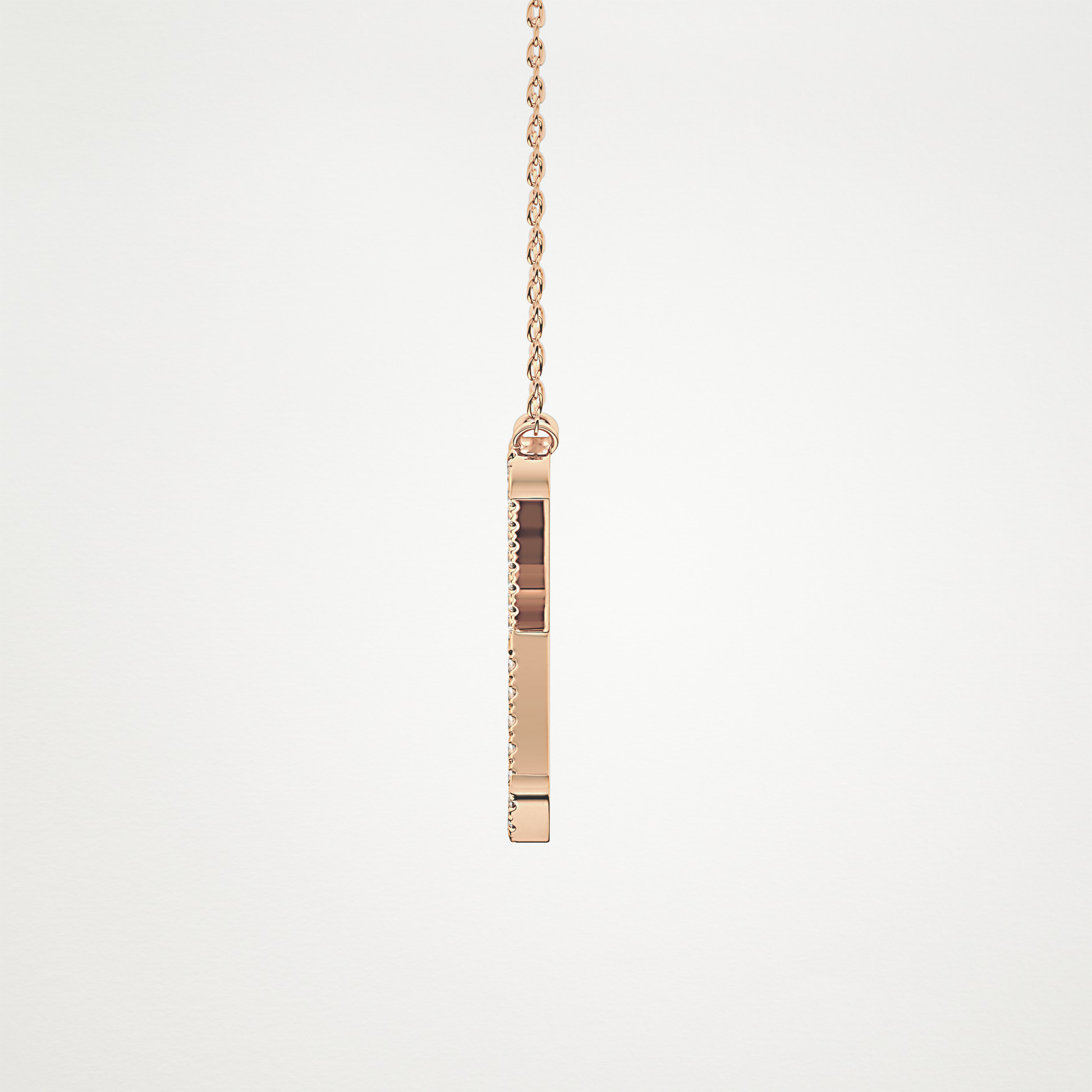 0.133 TCW Round Lab Grown Diamond X Initial Pendant Necklace