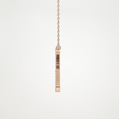0.133 TCW Round Lab Grown Diamond X Initial Pendant Necklace