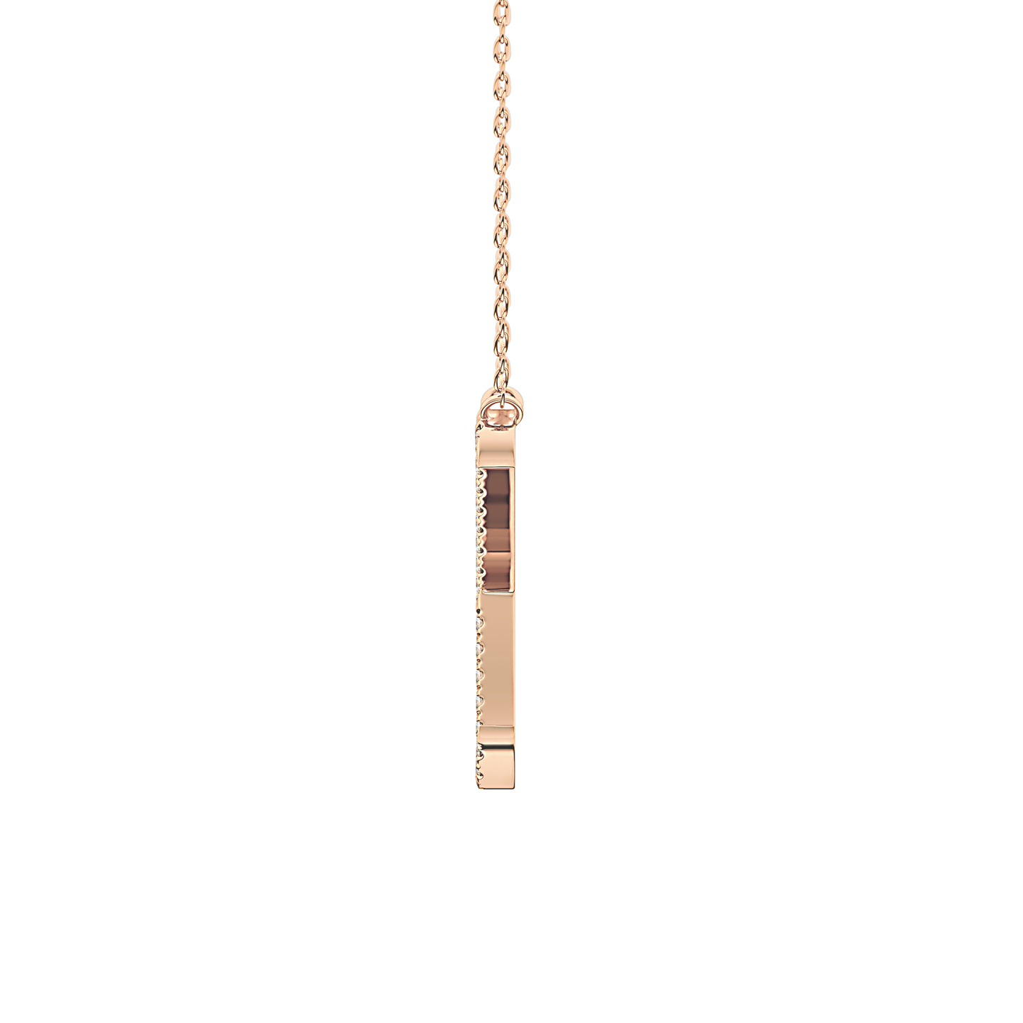 0.133 TCW Round Lab Grown Diamond X Initial Pendant Necklace