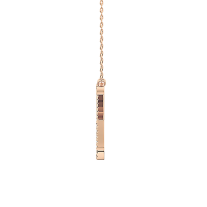 0.133 TCW Round Lab Grown Diamond X Initial Pendant Necklace