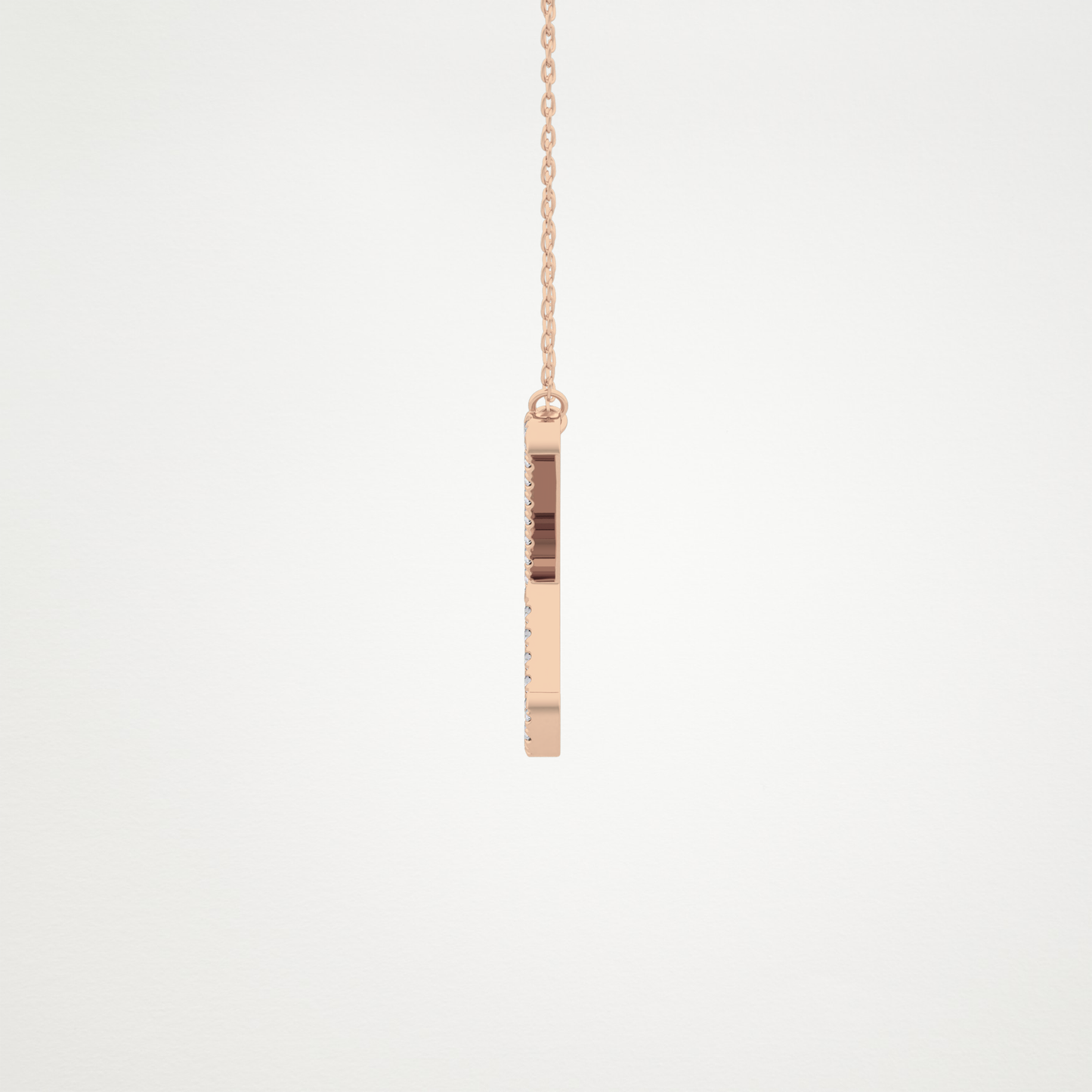 0.133 TCW Round Lab Grown Diamond X Initial Pendant Necklace