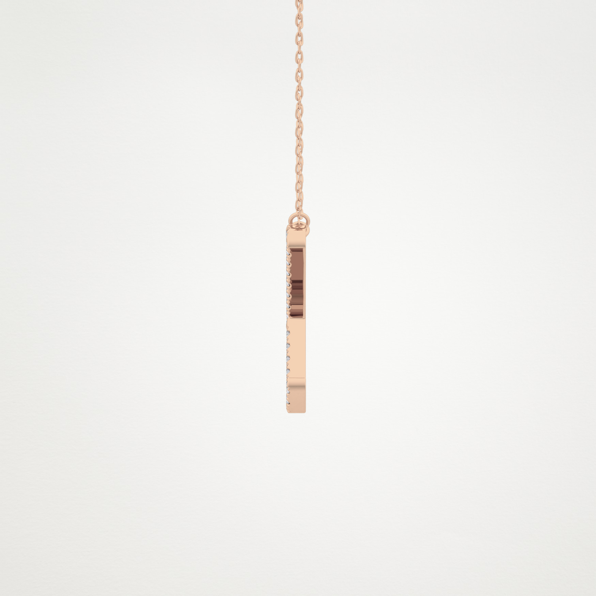 0.133 TCW Round Lab Grown Diamond X Initial Pendant Necklace