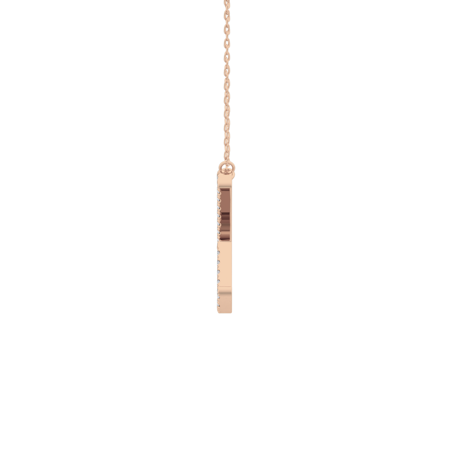 0.133 TCW Round Lab Grown Diamond X Initial Pendant Necklace