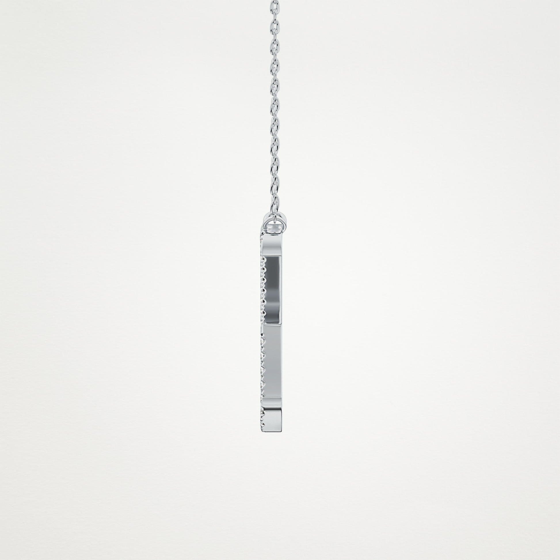 0.133 TCW Round Lab Grown Diamond X Initial Pendant Necklace