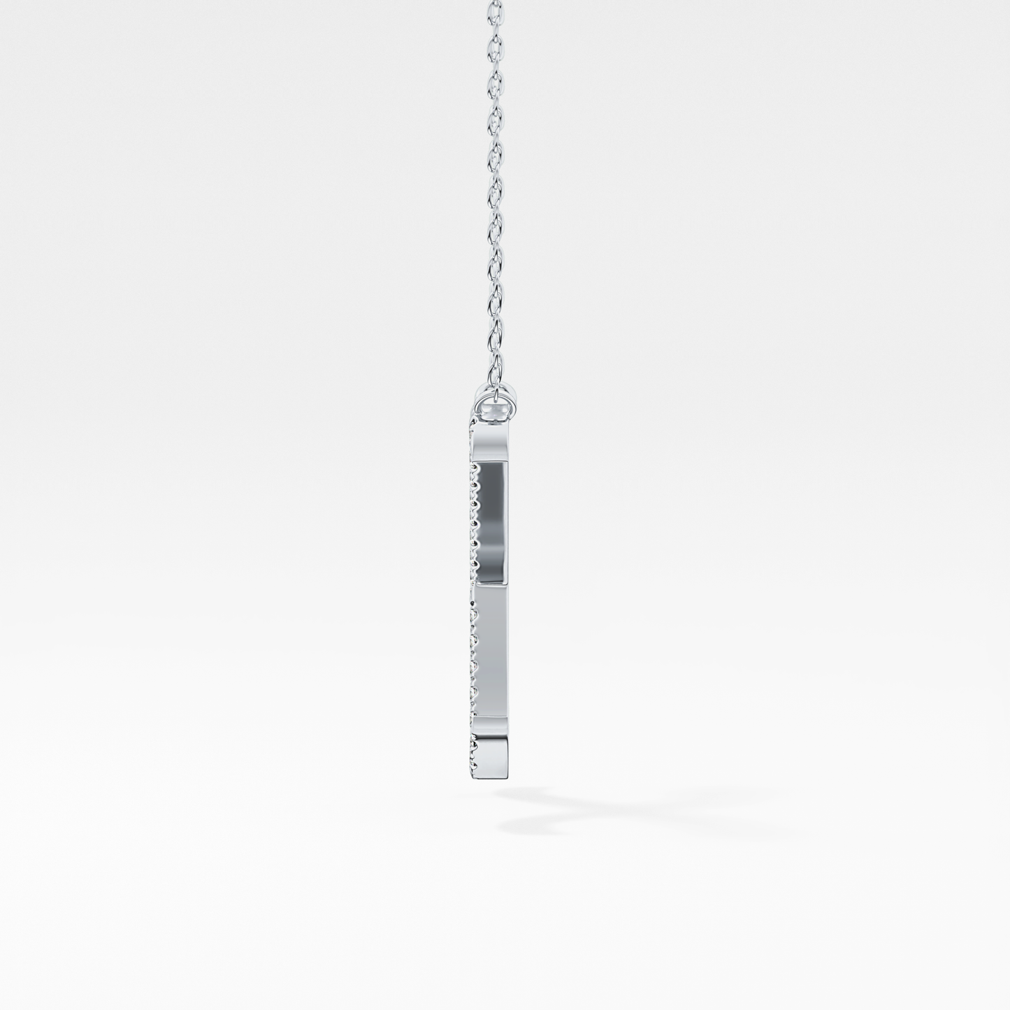 0.133 TCW Round Lab Grown Diamond X Initial Pendant Necklace