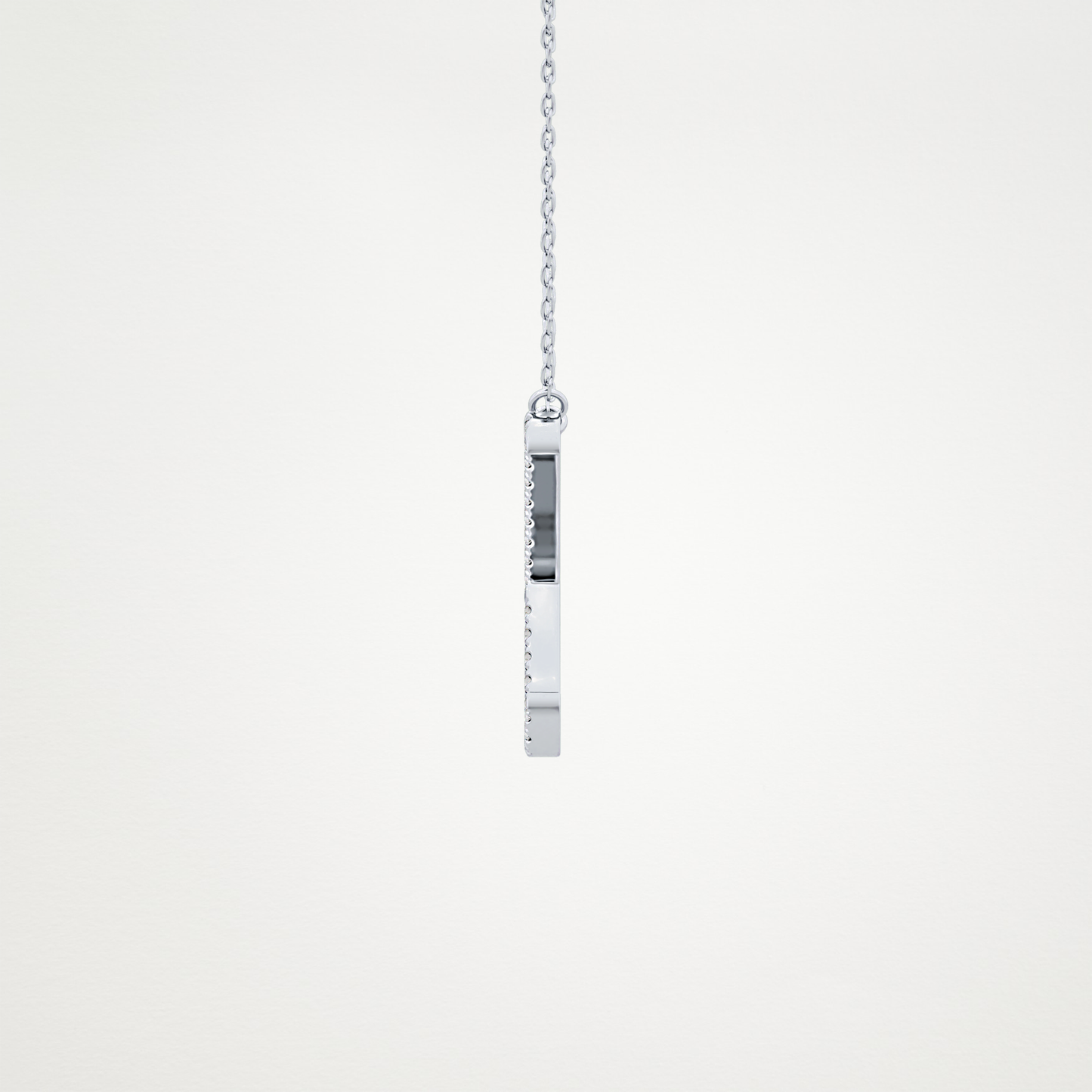 0.133 TCW Round Lab Grown Diamond X Initial Pendant Necklace