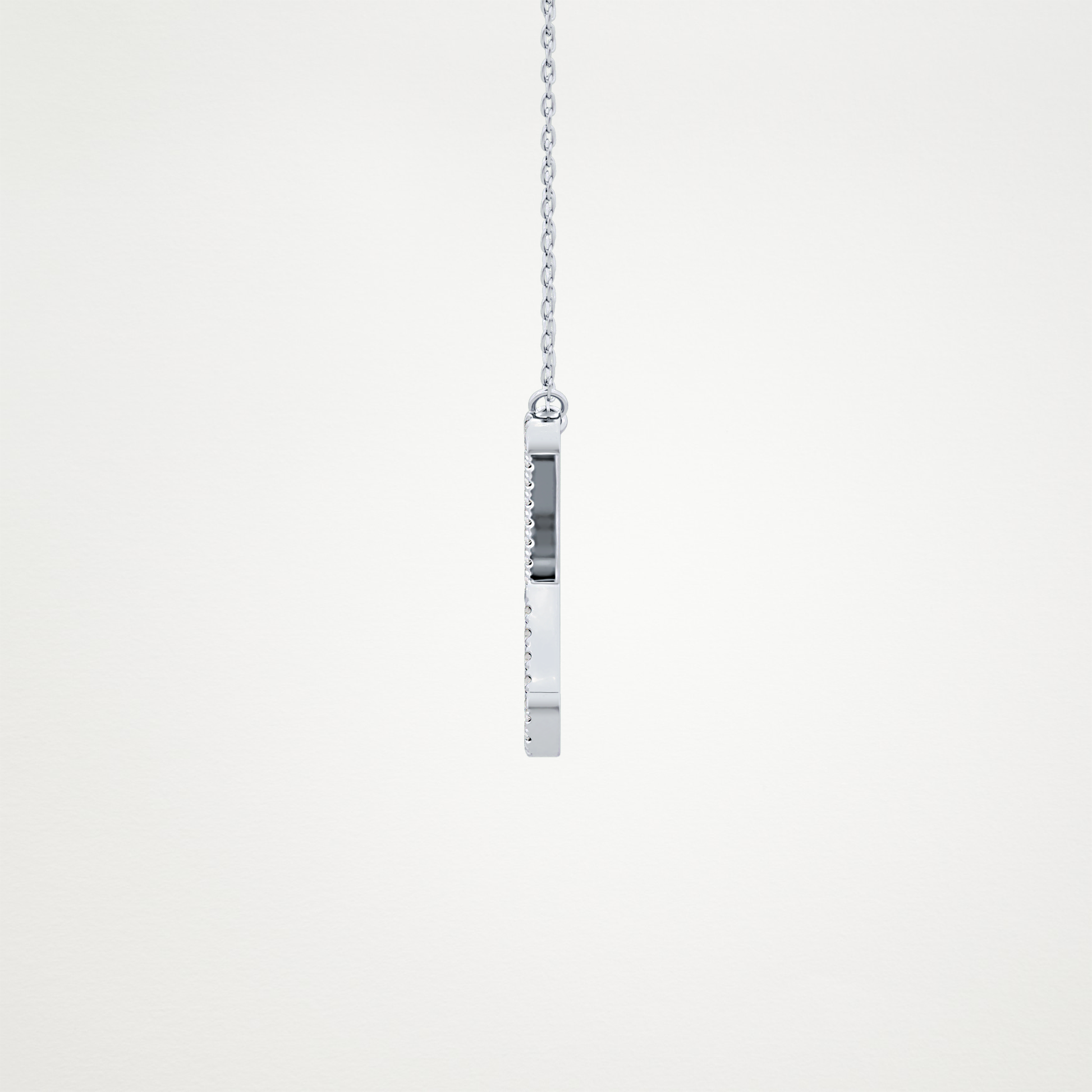 0.133 TCW Round Lab Grown Diamond X Initial Pendant Necklace