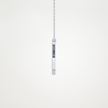 0.133 TCW Round Lab Grown Diamond X Initial Pendant Necklace