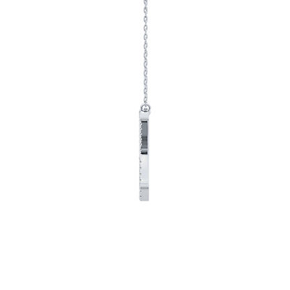 0.133 TCW Round Lab Grown Diamond X Initial Pendant Necklace