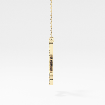 1.5 TCW Emerald Lab Grown Diamond Bezel Necklace
