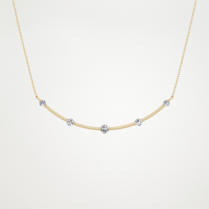0.31 TCW Round Lab Grown Diamond Multi Stone Cushion Pendant Necklace