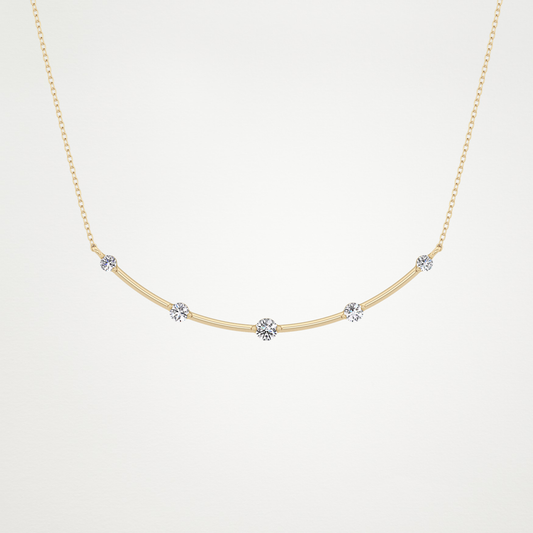 0.31 TCW Round Lab Grown Diamond Multi Stone Cushion Pendant Necklace