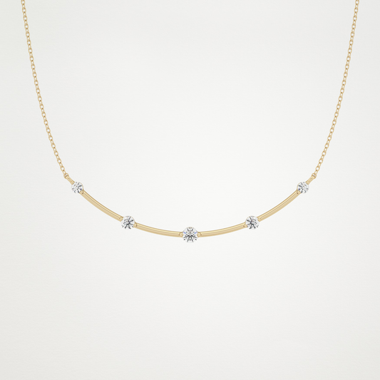 0.31 TCW Round Lab Grown Diamond Multi Stone Cushion Pendant Necklace