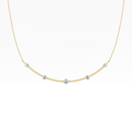 0.31 TCW Round Lab Grown Diamond Multi Stone Cushion Pendant Necklace