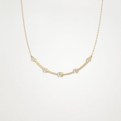 0.31 TCW Round Lab Grown Diamond Multi Stone Cushion Pendant Necklace
