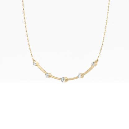 0.31 TCW Round Lab Grown Diamond Multi Stone Cushion Pendant Necklace