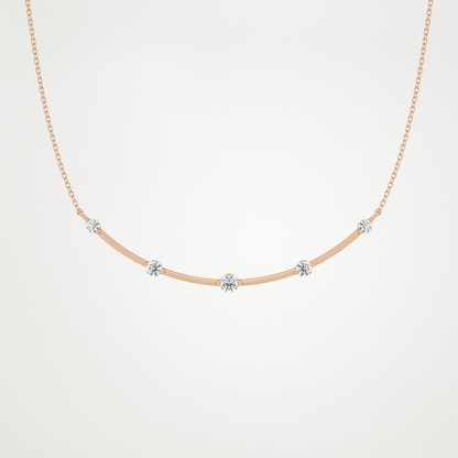 0.31 TCW Round Lab Grown Diamond Multi Stone Cushion Pendant Necklace