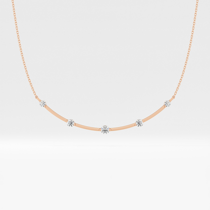 0.31 TCW Round Lab Grown Diamond Multi Stone Cushion Pendant Necklace