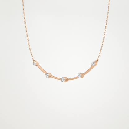 0.31 TCW Round Lab Grown Diamond Multi Stone Cushion Pendant Necklace