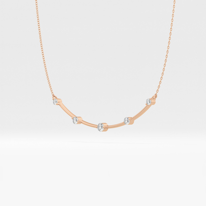 0.31 TCW Round Lab Grown Diamond Multi Stone Cushion Pendant Necklace