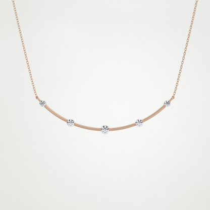0.31 TCW Round Lab Grown Diamond Multi Stone Cushion Pendant Necklace