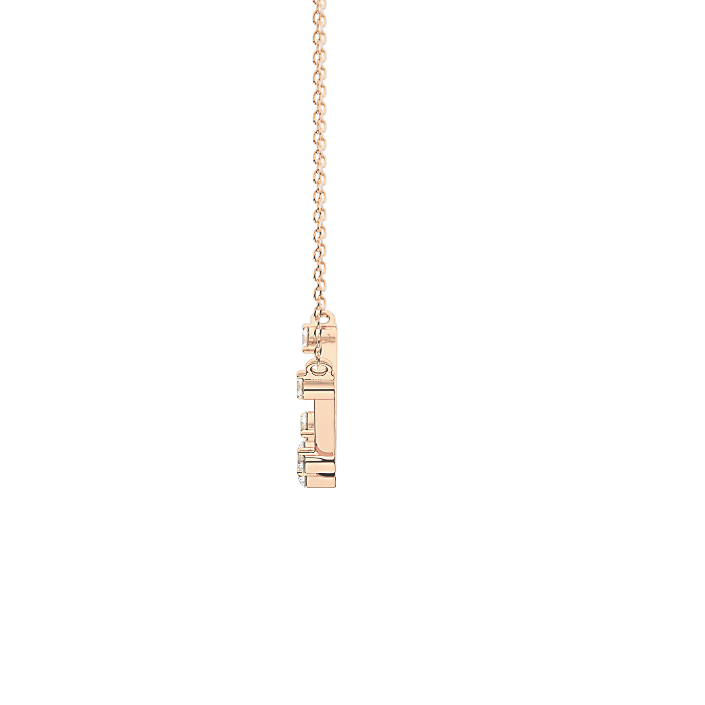 0.31 TCW Round Lab Grown Diamond Multi Stone Cushion Pendant Necklace