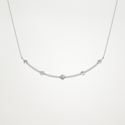 0.31 TCW Round Lab Grown Diamond Multi Stone Cushion Pendant Necklace