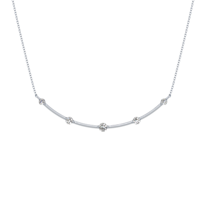 0.31 TCW Round Lab Grown Diamond Multi Stone Cushion Pendant Necklace