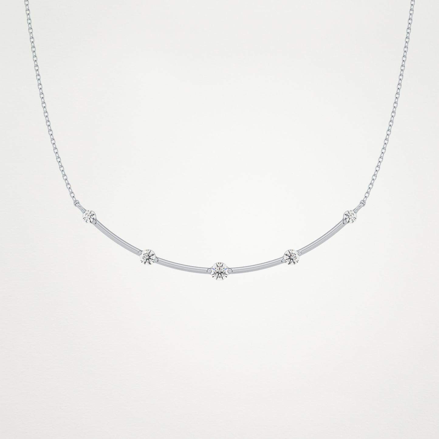0.31 TCW Round Lab Grown Diamond Multi Stone Cushion Pendant Necklace