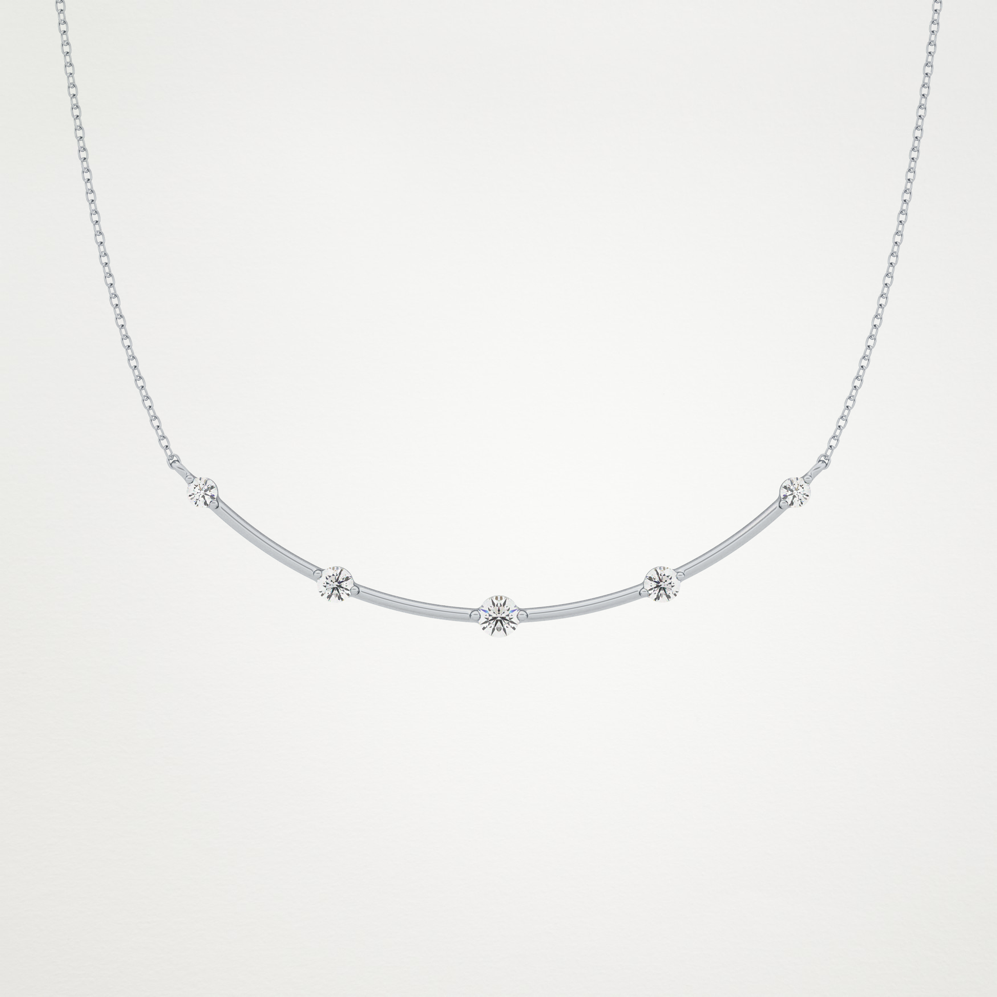 0.31 TCW Round Lab Grown Diamond Multi Stone Cushion Pendant Necklace